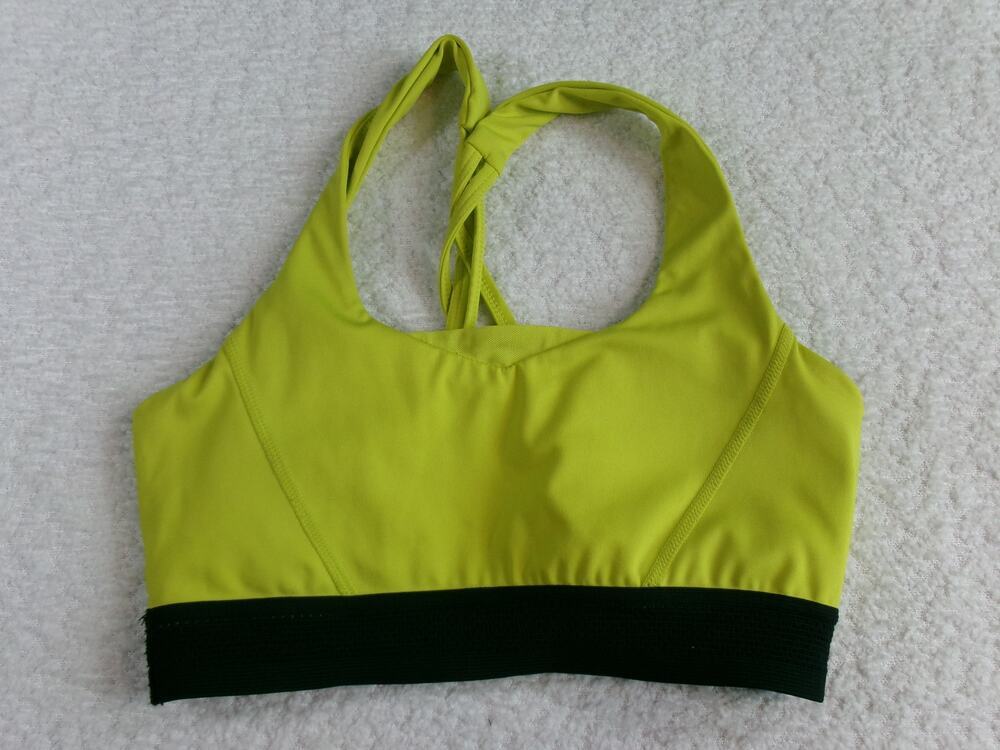 Korsa Hypnotic Strappy Bra womens yellow and black size xs running workout gym